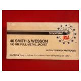 50 Rounds - Winchester .40 S&W FMJ Ammo