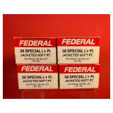 200 Rounds - Federal .38 Special +P JSP Ammo