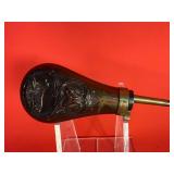 Copper Blackpowder Flask W/ Retriever Motif