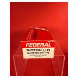 50 Rounds - Federal .38 Special +P JSP Ammo