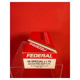 50 Rounds - Federal .38 Special +P JSP Ammo