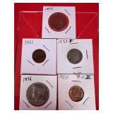 Lot of 5 Coins
