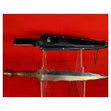 Large Wavy Blade Knife W/ Sheath
