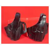 2 - Tagua Black Leather Pistol Holsters