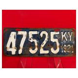 1921 Kentucky Car License Plate