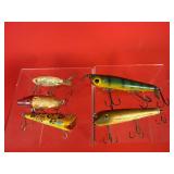 6 - Vintage Wooden Fishing Lurers