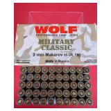 50 Rounds - Wolf 9mm Makarov Ammo