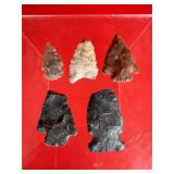 Lot of 5 Arrowheads