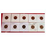 10 - 1957 Lincoln Wheat Pennies