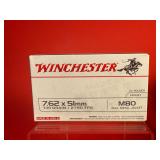 20 Rounds - Winchester 7.62x51mm M80 FMJ Ammo