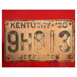 1938 Kentucky License Plate: Jefferson County
