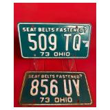 2 - 1973 Ohio License Plates: Seat Belts Fastened?
