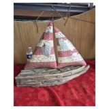 Rustic wood ship metal sails