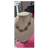 SARA COVENTRY LIGHT AMBER.RHINESTONE 16' NECKLACE