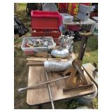 Table lot of tools miscellaneous hardware
