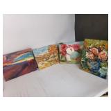 4 original oil paintings