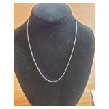 925 silver 18in necklace 1.3g tw tested