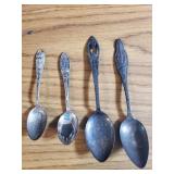 4 STERLING SILVER collectible spoons 60.3 g tw
