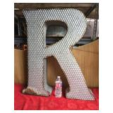 Large metal letter r
