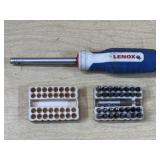 9in LENOX SOFT-GRIP BIT DRIVER w/33 BD Bits