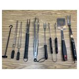 9pc Assorted BLACK HANDLE BBQ TOOLS