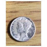1939 US Mercury Dime BU