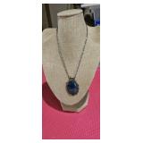 30'sterling necklace w/ moonstone