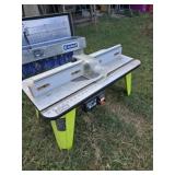 Ryobi bench, top router table with skill table