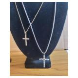 2 nice cross necklaces 18' & 22'