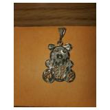 Sterling silver bear pendant 4.3g tw tested