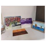 4 original oil paintings
