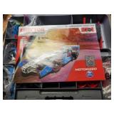 Erector set by Meccano race car has been opened