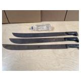 3pc Long Blade MACHETES - 28in & 30in