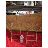 Pair of decorative folding metal tables