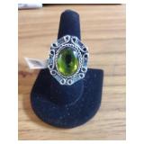 Peridot ring size 8 German Silver NEW