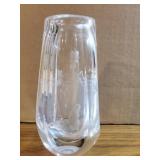 Vtg Orrefors Leaded Cystal Vase with Flower &