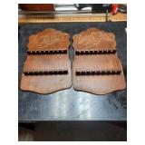 2 wooden collectible spoon holders 16 spoons each