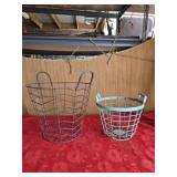 Two metal baskets