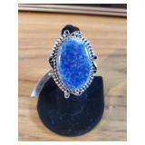 Lapis ring size 7 German Silver New