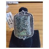 Kambaba Jasper ring size 7 German Silver NEW
