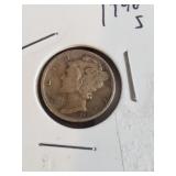 1940 S Silver Mercury Dime