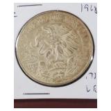 1968 25 Peso 22g .720 silver Ley Olimpiada