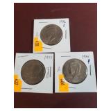 1979,1995P,1992D Kennedy Half Dollar