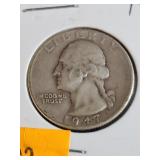1947D  Washington Silver Quarter