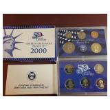 2000 US Mint Proof Set with 5 Quarters
