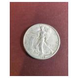 1945D Walking Liberty silver half dollar