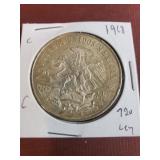1968 25 Peso 22g .720 silver Ley Olimpiada