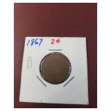 1867 US 2 Cent Coin