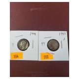 1942,1943S Mercury Silver Dimes