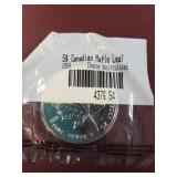 1999 $5 .9999 Silver 1oz Canadian Maple Leaf  UNC